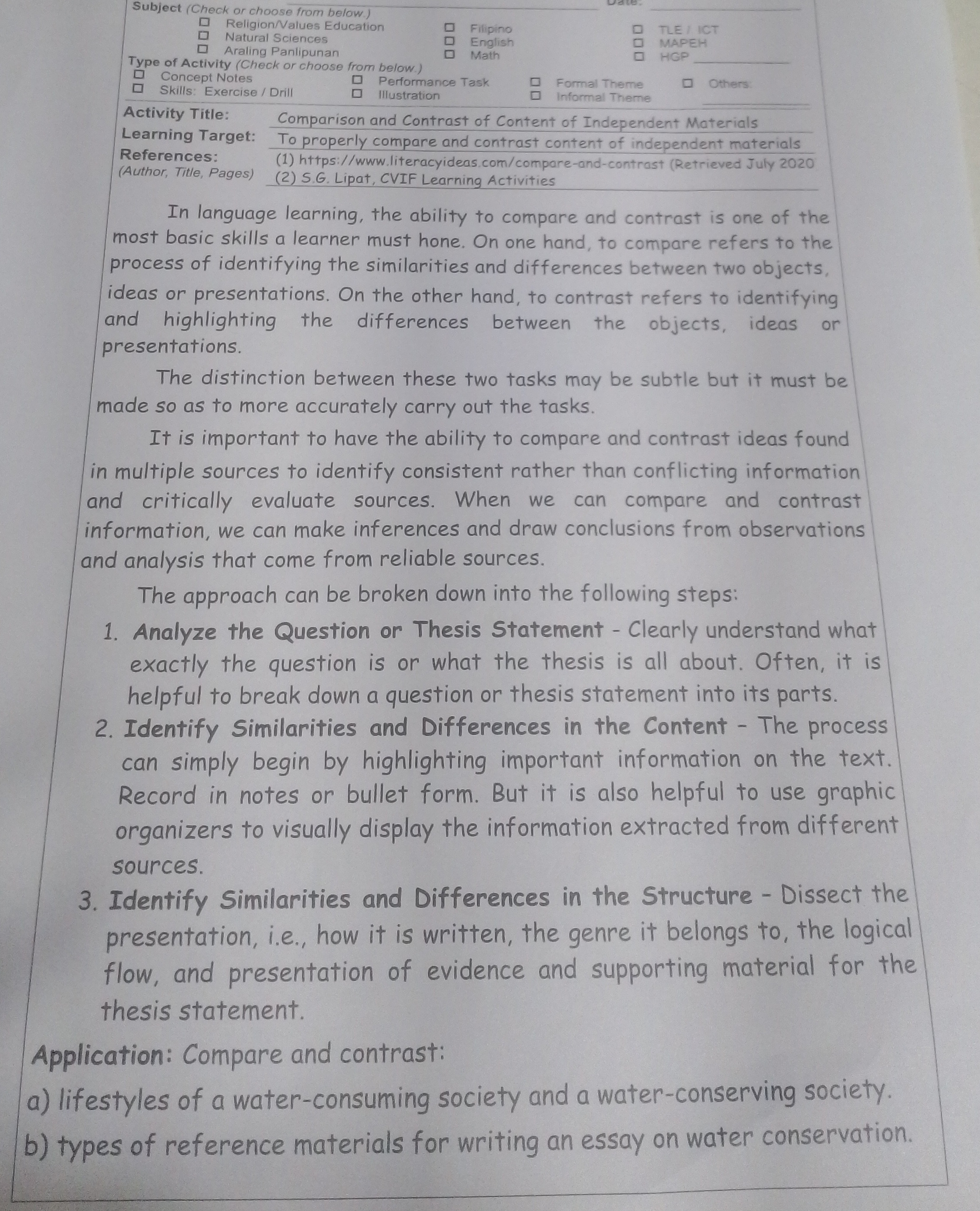 Can you answer this Subject (Check or choose from