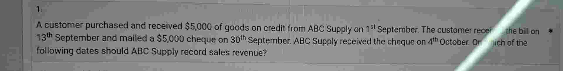 A customer purchased and received $ 5 , 0 0 0 o f
