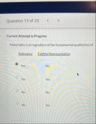 Question 1 3 of 2 0 Current Attempt in Progress