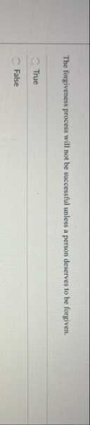 The forgiveness process will not be successful