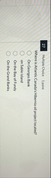 q , Multiple Choice 1 point Where is Atlantic