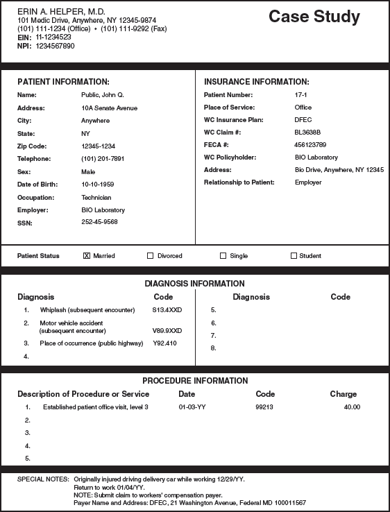 I am trying to Complete a Workers' Compensation