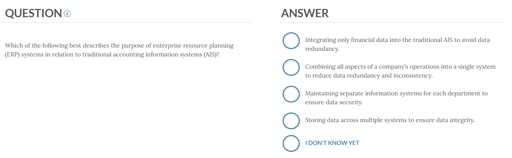 QUESTION \ ( { } ^ { ( i ) } \ ) ANSWER Which of