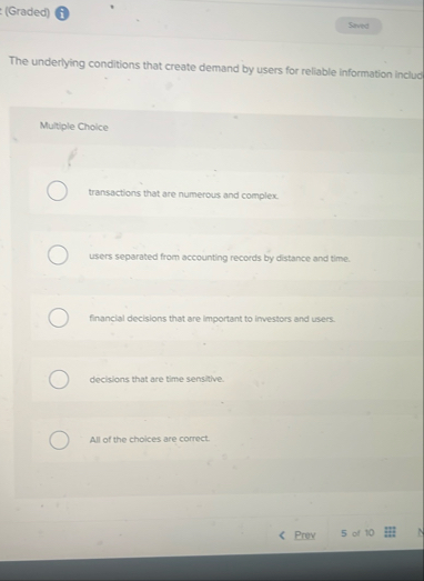 ( Graded ) The underlying conditions that create