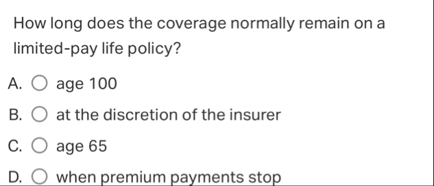 How long does the coverage normally remain on a