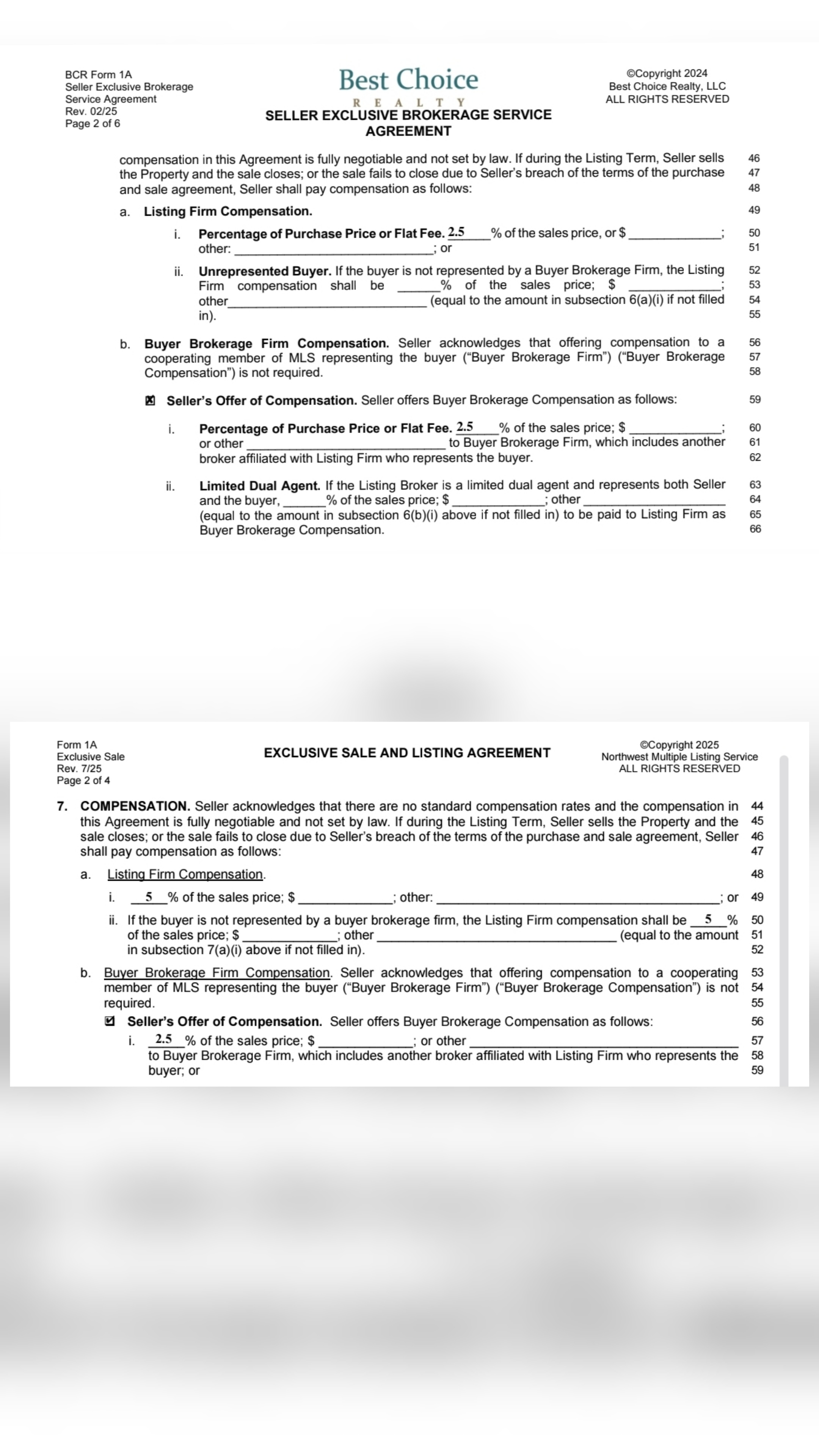 These are two separate agreements with different