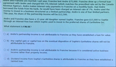 Anare ana Francine are married. Last year,