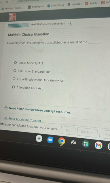 Mc Grow B / II 1 1 of 2 0 Concepts completed ( i