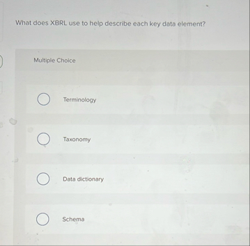 What does XBRL use to help describe each key data