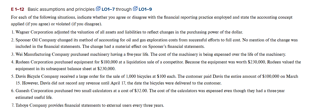 E 1 - 1 2 Basic assumptions and principles LO 1 -