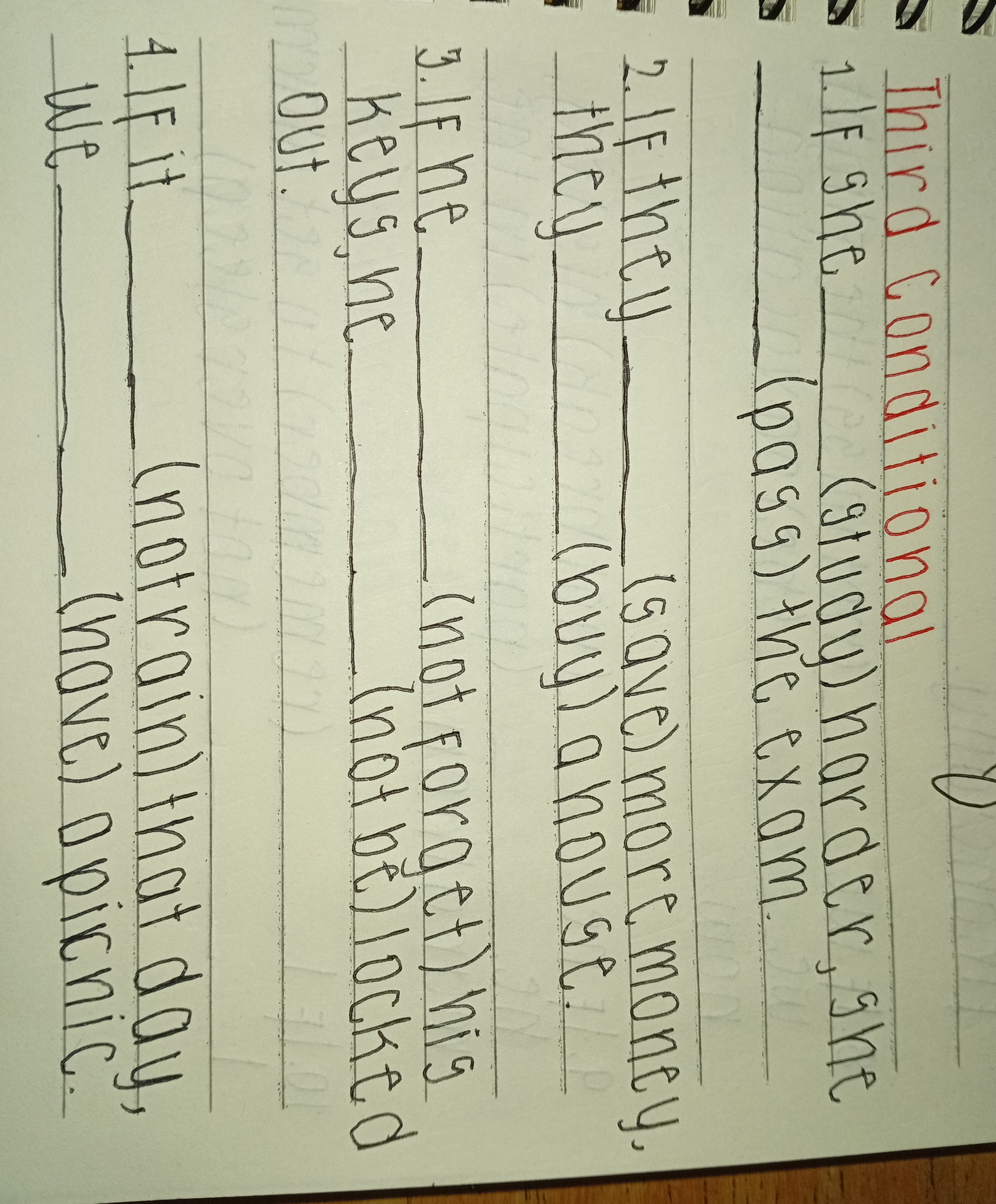 Answer this Third Conditional 1. IF She ( g t ud