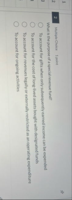 1 8 8 2 Multiple Choice 1 point What is the