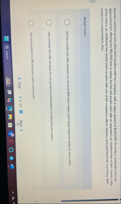 Ava has reached an executive - level position