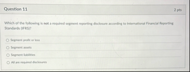 Question 1 1 2 pts Which of the following is mot