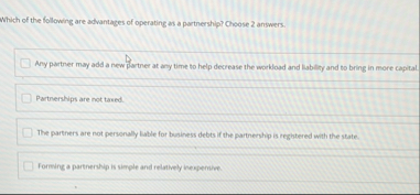 Which of the following are advantages of