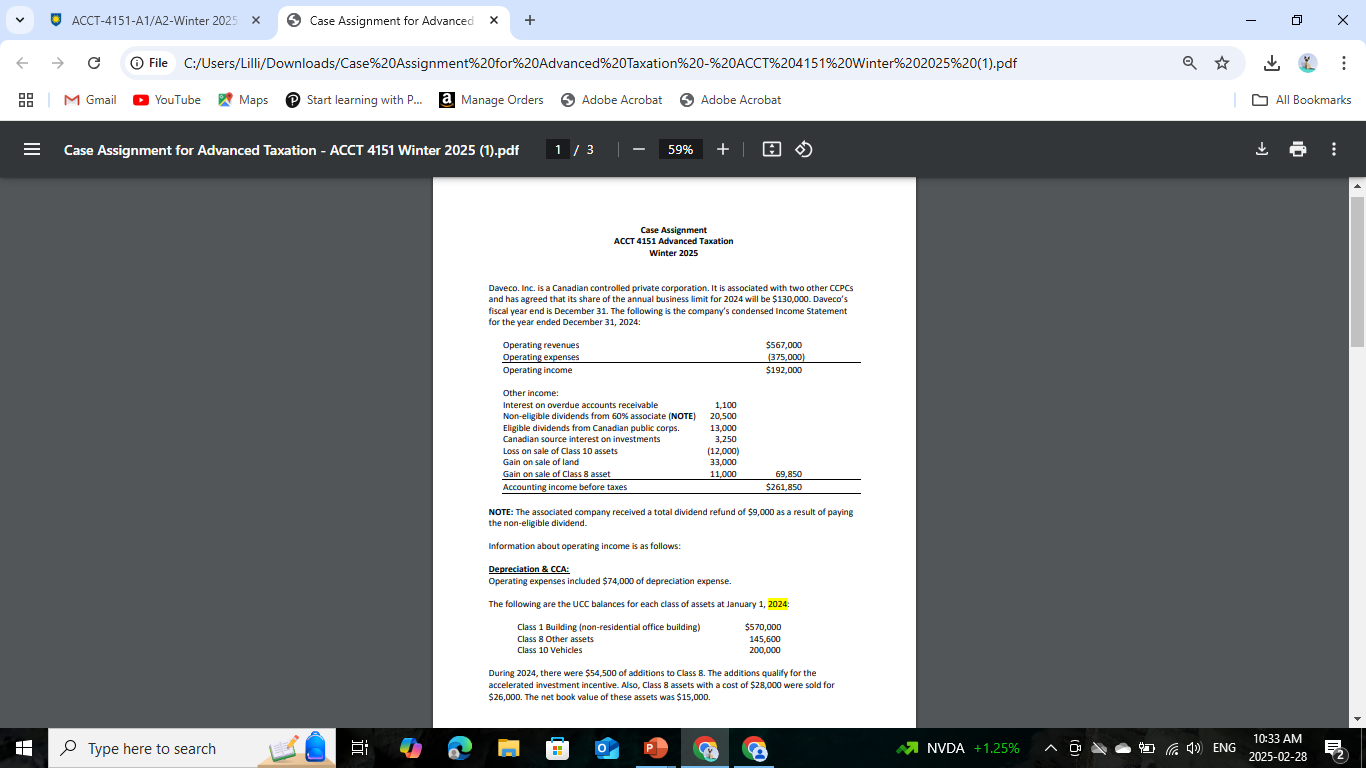 ACCT-4151-A1/A2-Winter 2025 x 5 Case Assignment