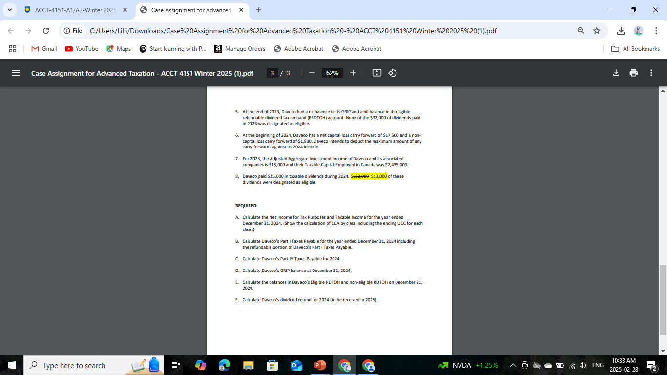 ACCT-4151-A1/A2-Winter 2025 x 5 Case Assignment