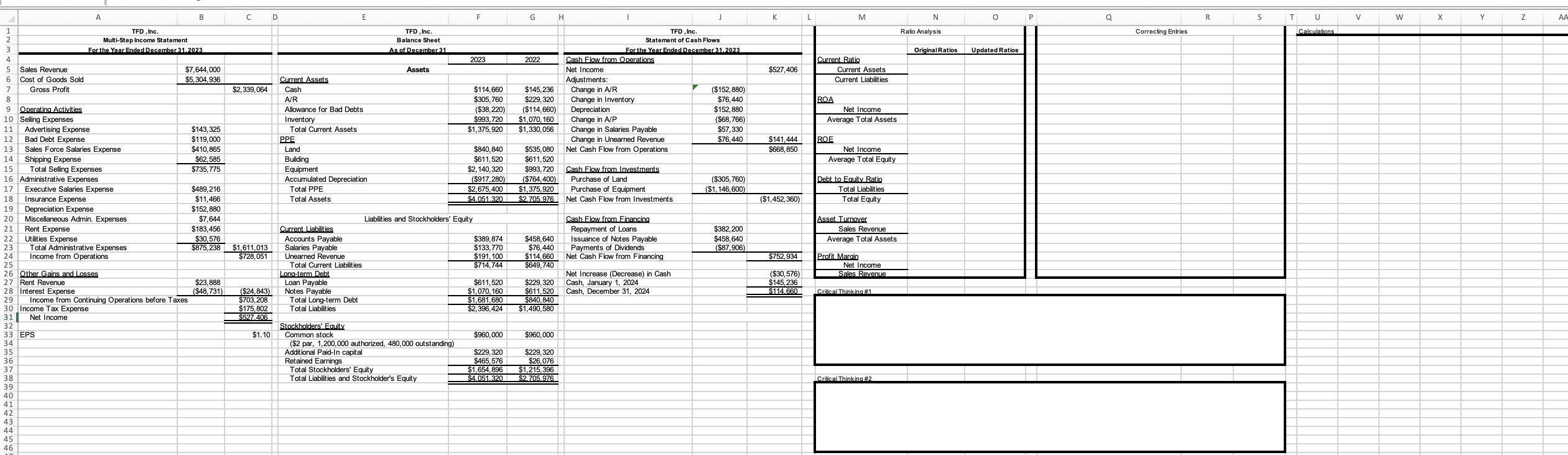 ACCTG 331: Final Case Spring 2023 Information: