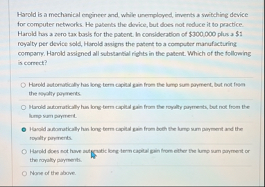 Harold is a mechanical engineer and, while