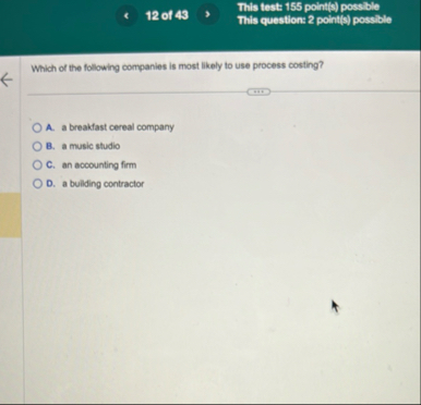 This test: 1 5 5 point ( s ) possible 1 2 of 4 3