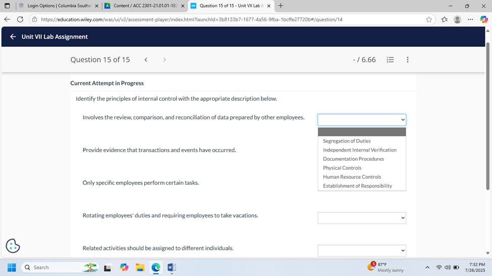Login Options | Columbia Southe X A Content/ ACC