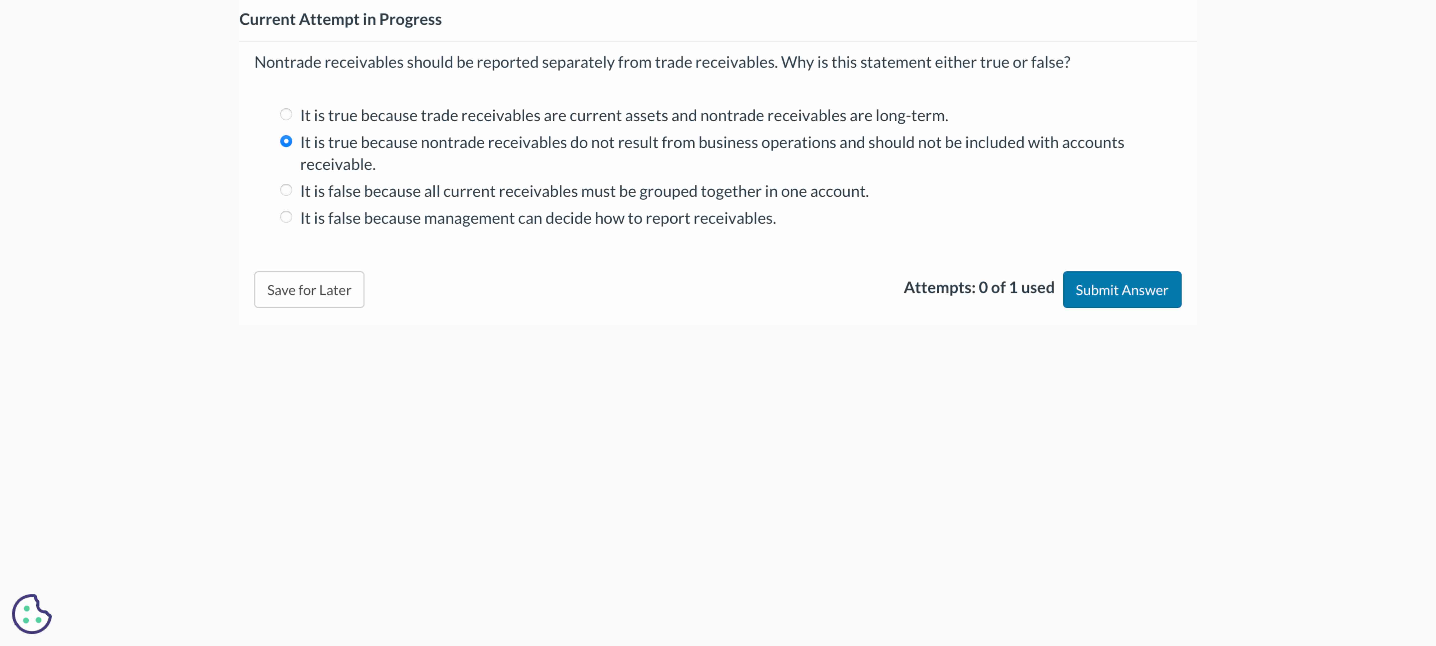 Current Attempt in Progress Nontrade receivables