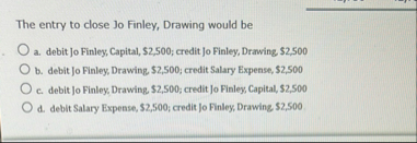 The entry to close Jo Finley, Drawing would be a