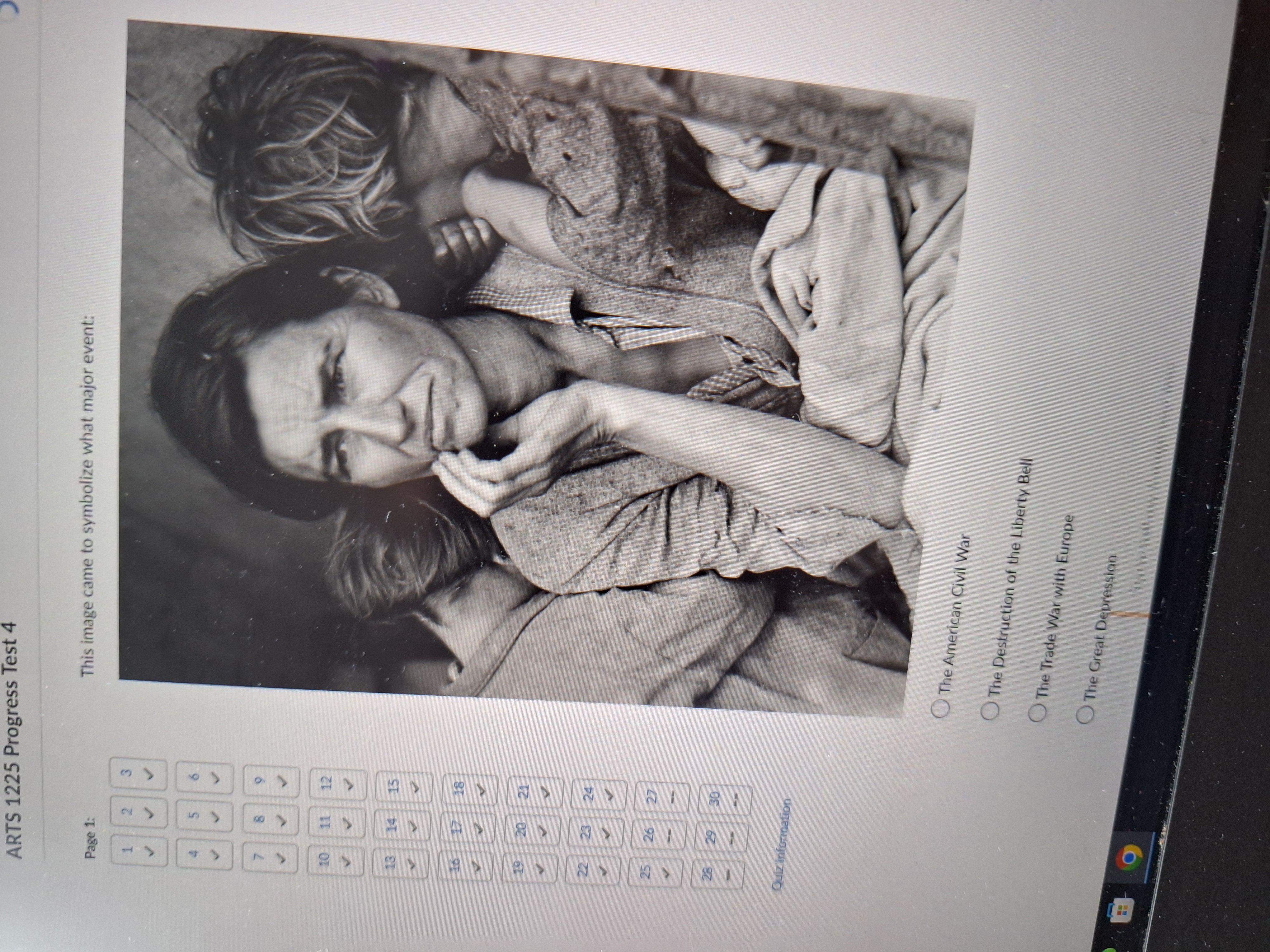 ANSWER ARTS 1225 Progress Test 4 This image came to symbolize what