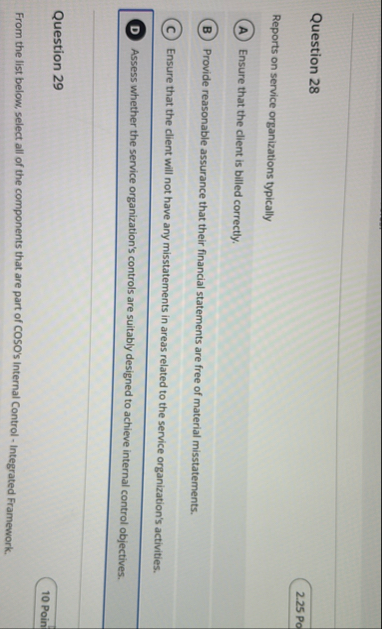 Question 2 8 2 . 2 5 Po Reports on service