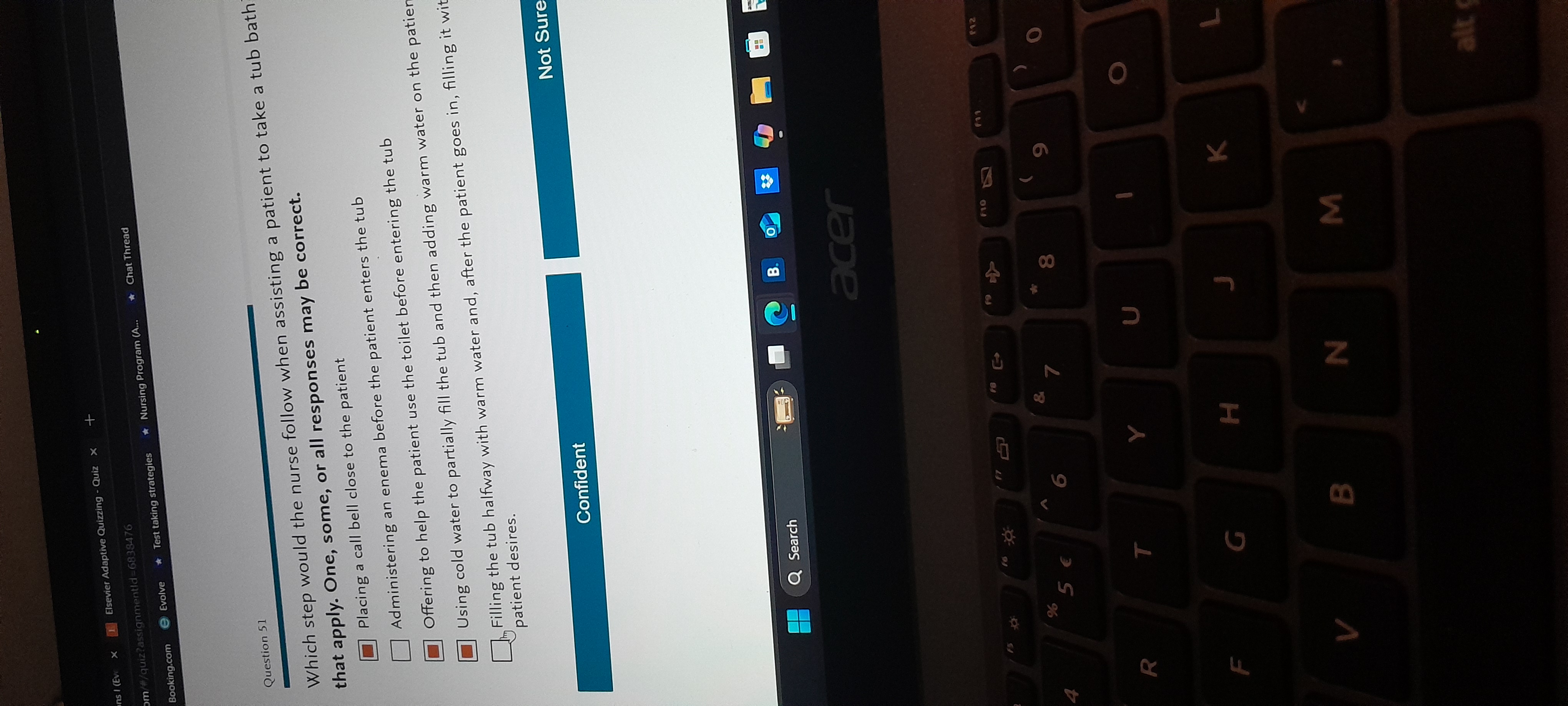 A Elsevier Adaptive Quizzing - Quiz x + ns I (Ev