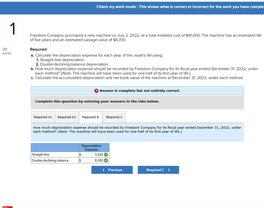 Check my work mode : This shows what is correct