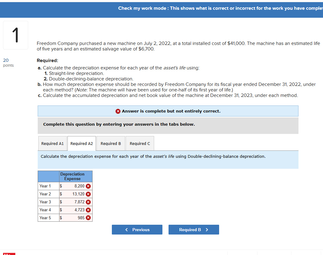 Check my work mode : This shows what is correct