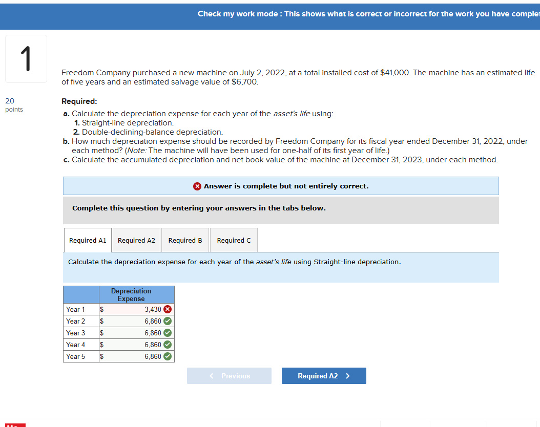 Check my work mode : This shows what is correct