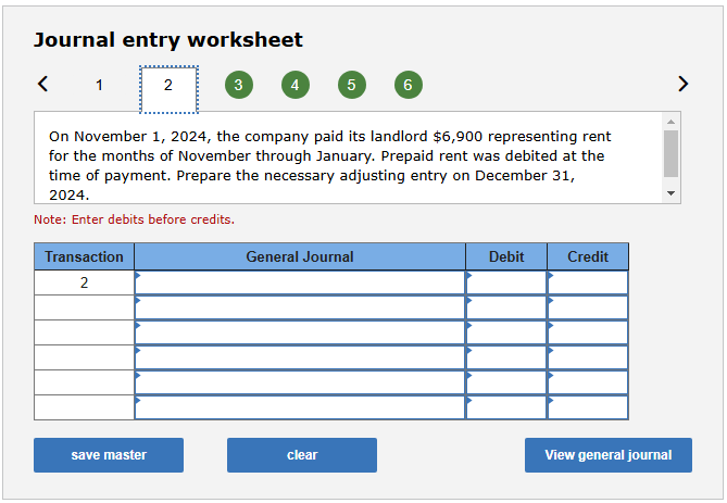 Journal entry worksheet 3 5 6 On October 1, 2024,