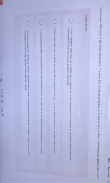 Solved Which of the following stock distributions