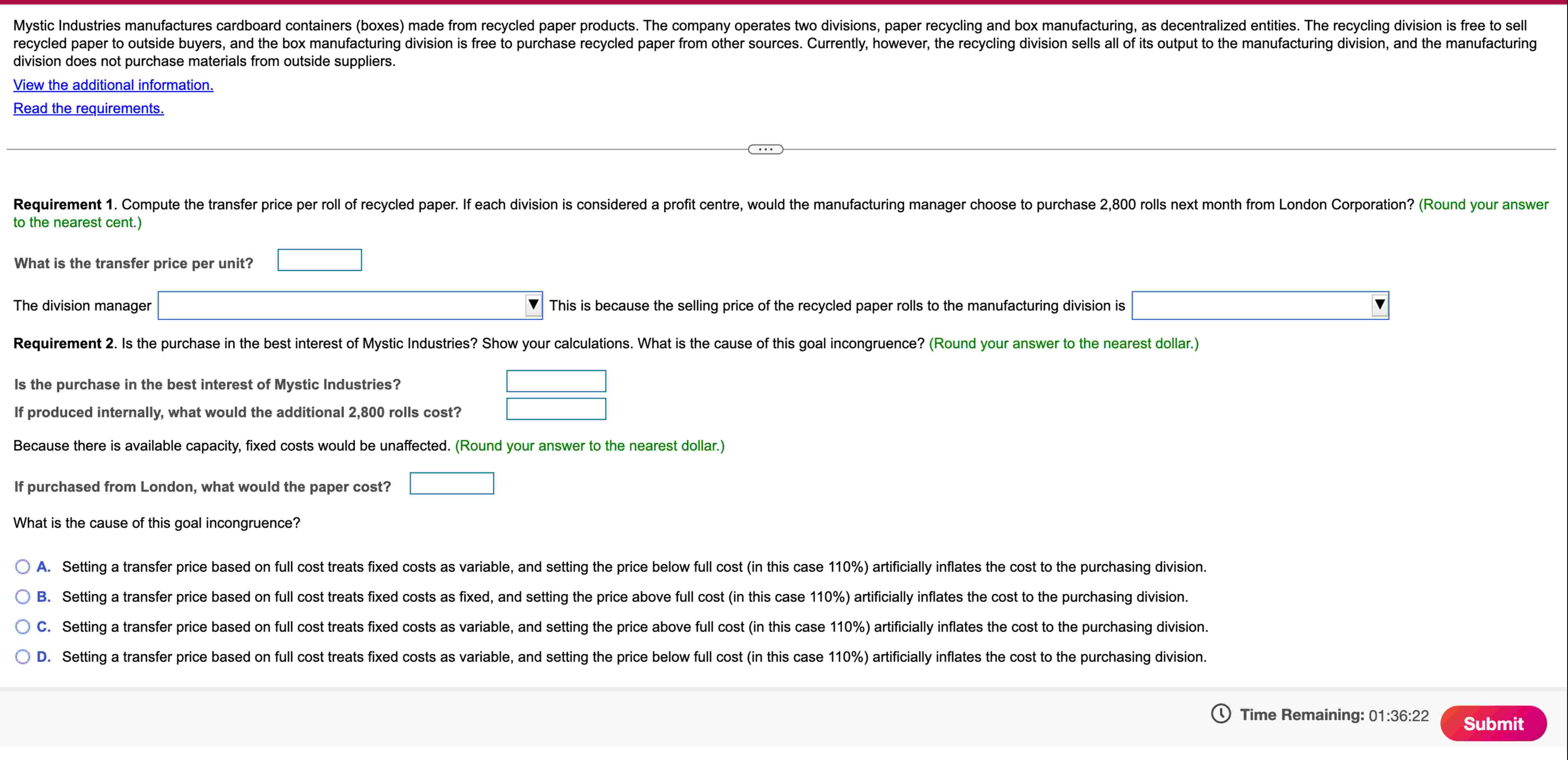 division does not purchase materials from outside