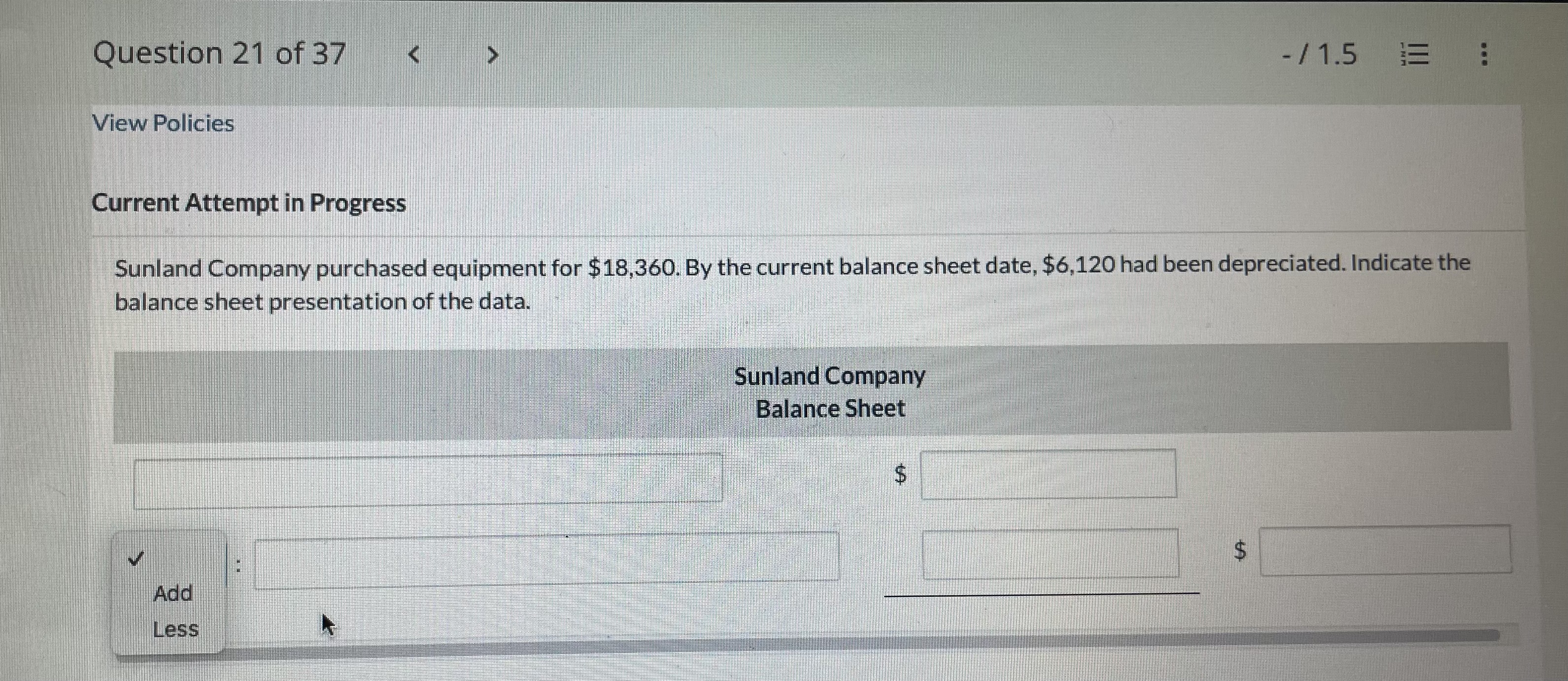 Question 20 of 37 < - 12 5 View Policies Current