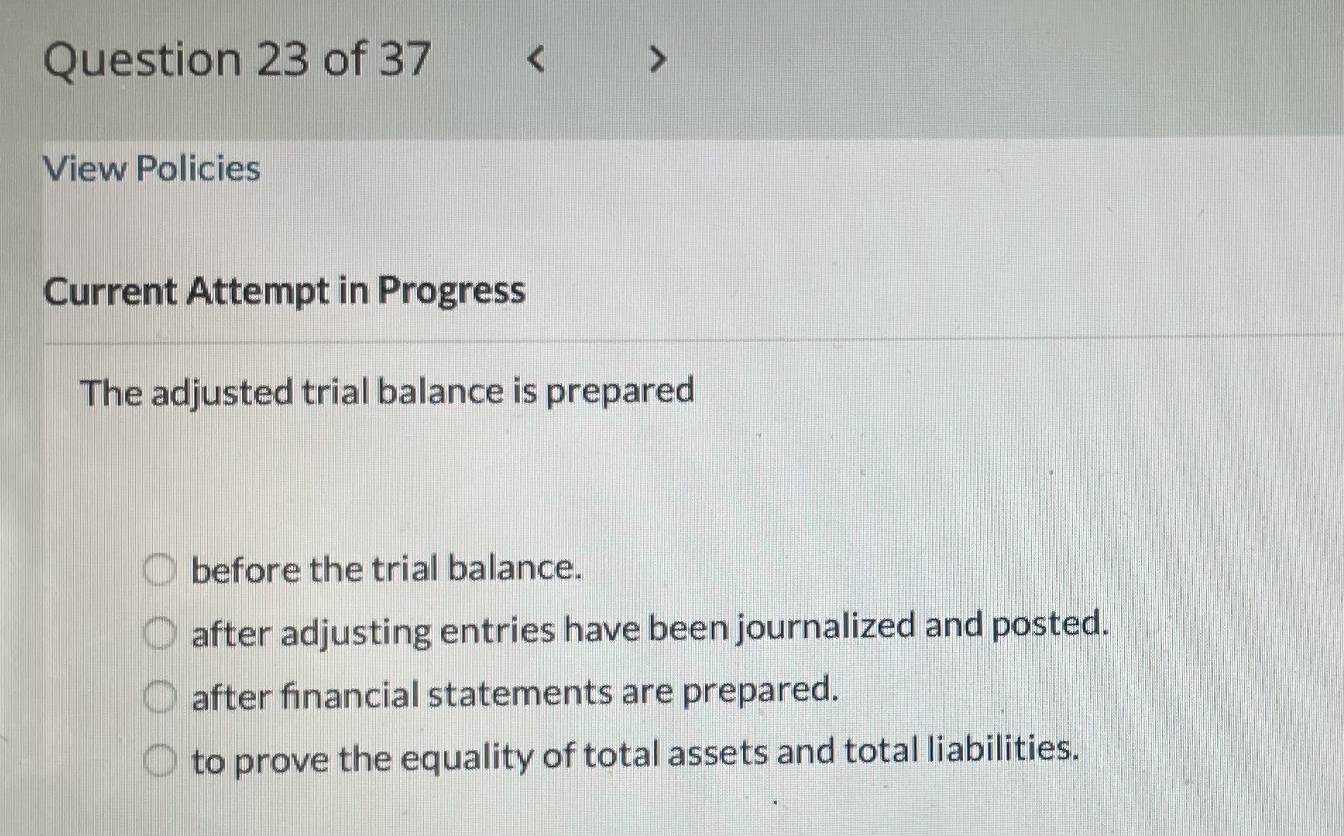 Question 20 of 37 < - 12 5 View Policies Current
