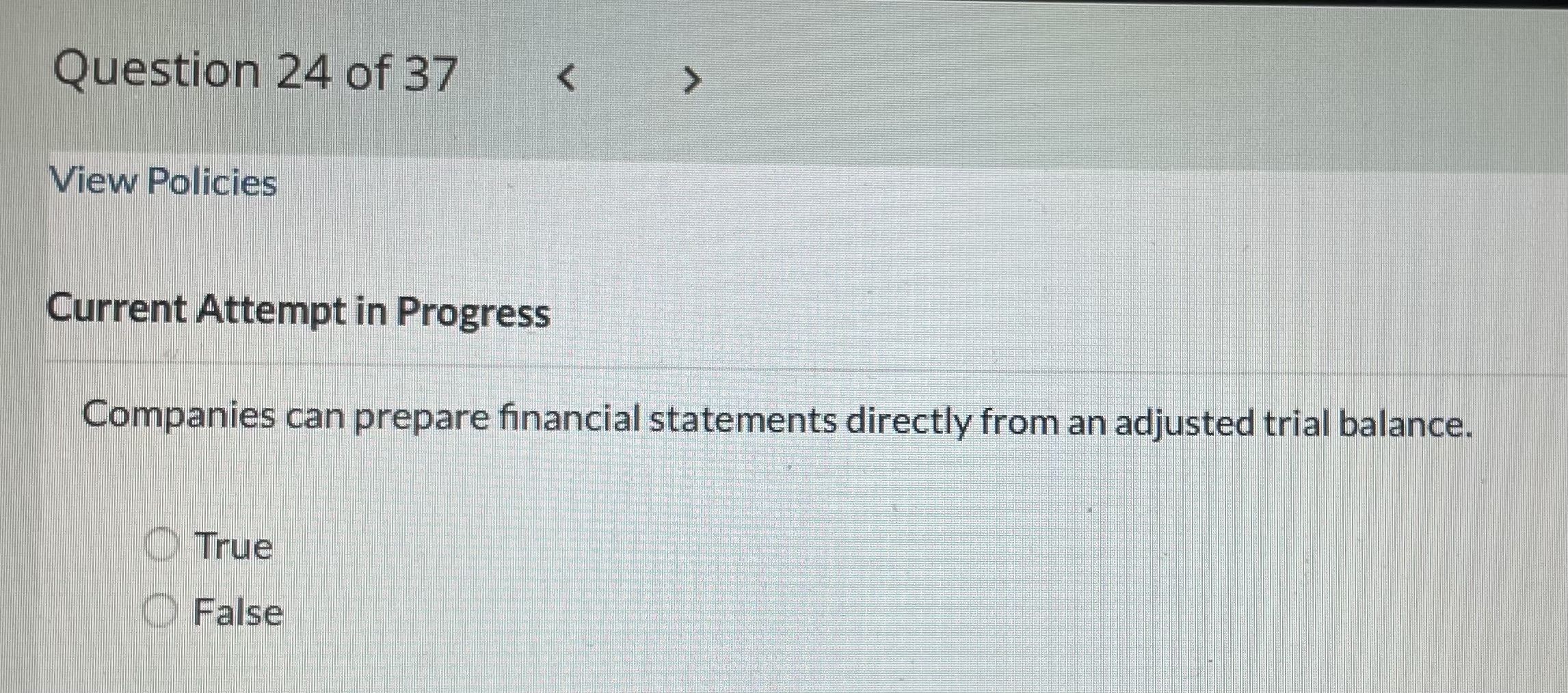 Question 20 of 37 < - 12 5 View Policies Current