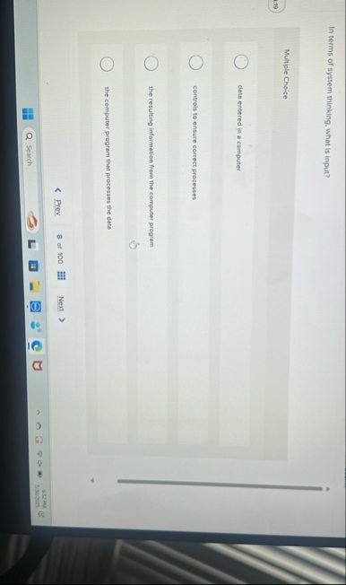 In terms of system thinking, what is input?