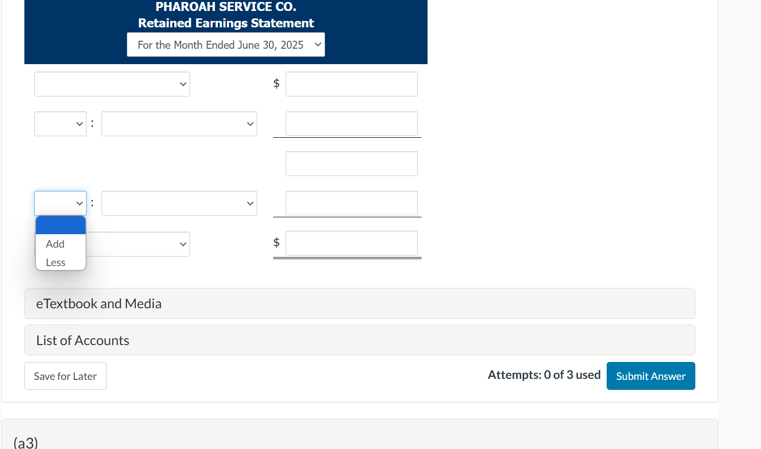 Your answer is correct. Prepare an income