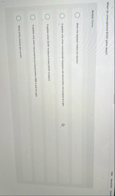 Help strestent Subm When do unrecaptured $ 1 2 5