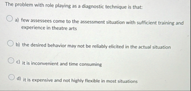 The problem with role playing as a diagnostic