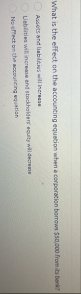 What is the effect on the accounting equation