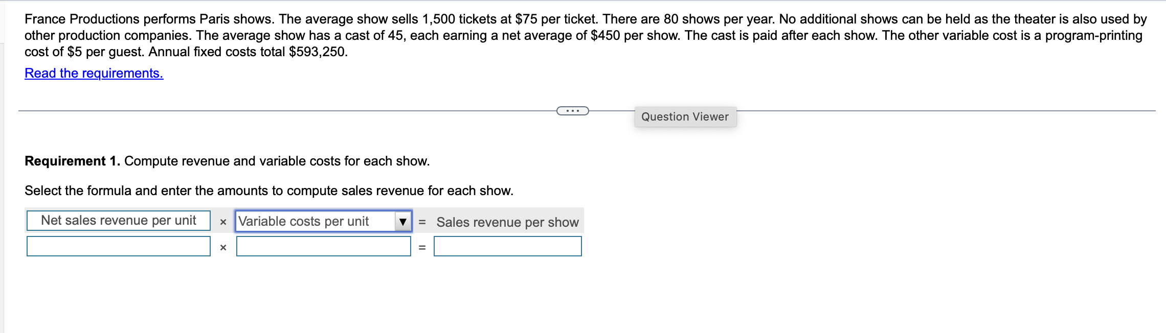 France Productions performs Paris shows. The