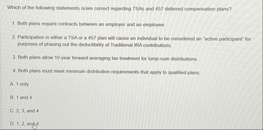 Which of the following statements is / are