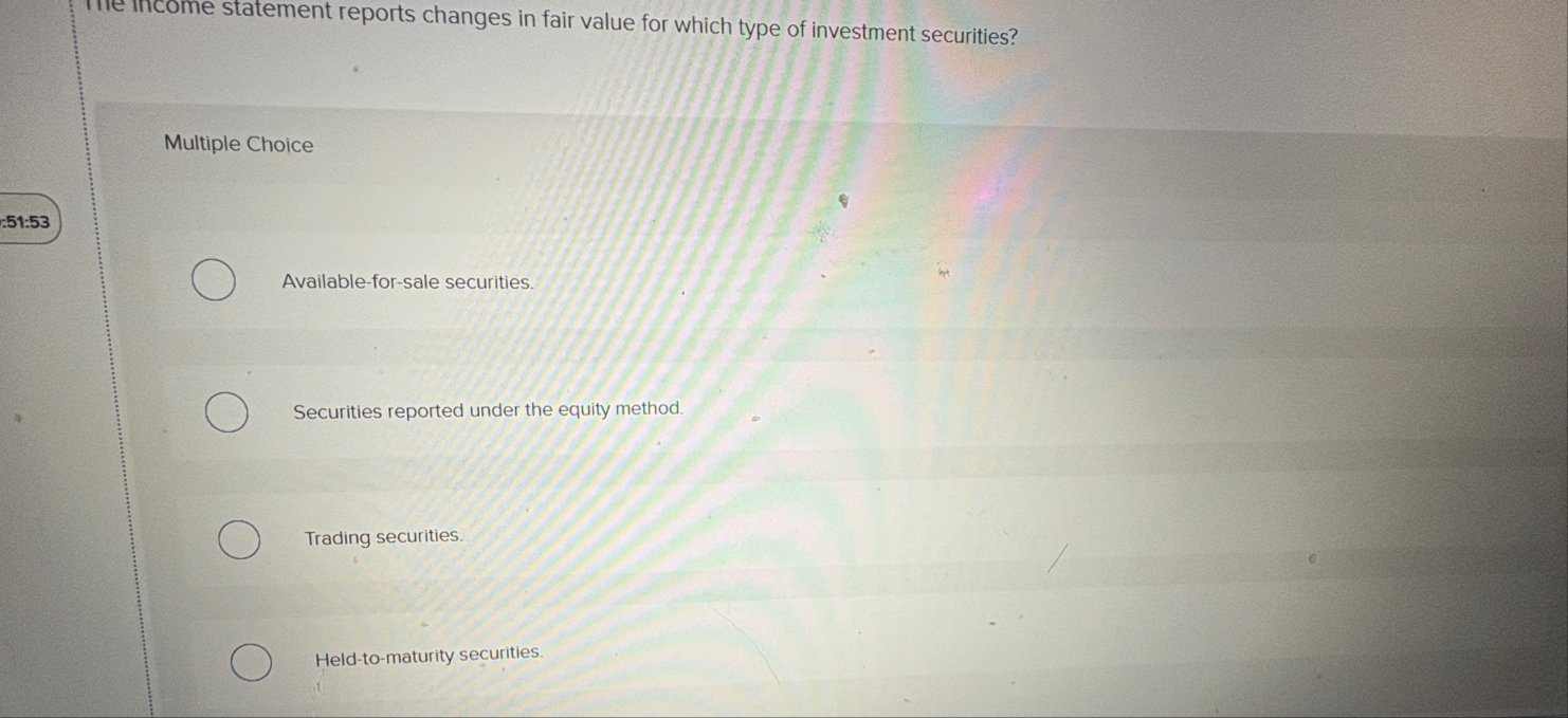 income statement reports changes in fair value