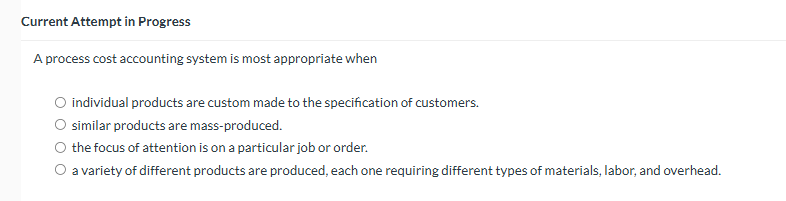 Which answer is the best for when the process