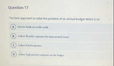 Question 1 7 The best approach to solve the