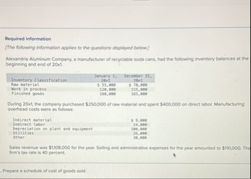 Required information ( The following information